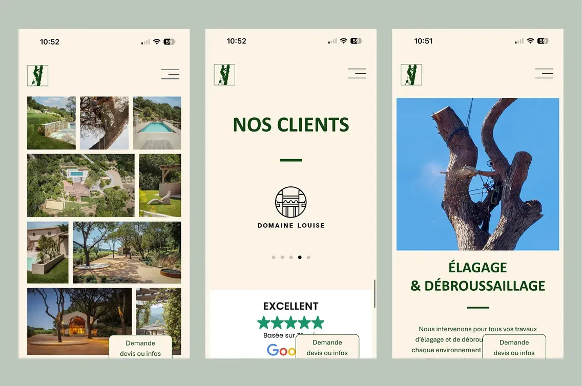 green project, pages du site