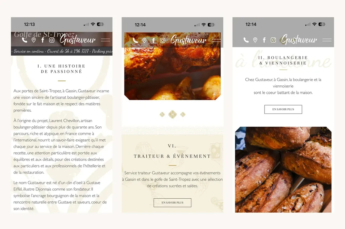 gustaveur, pages du site