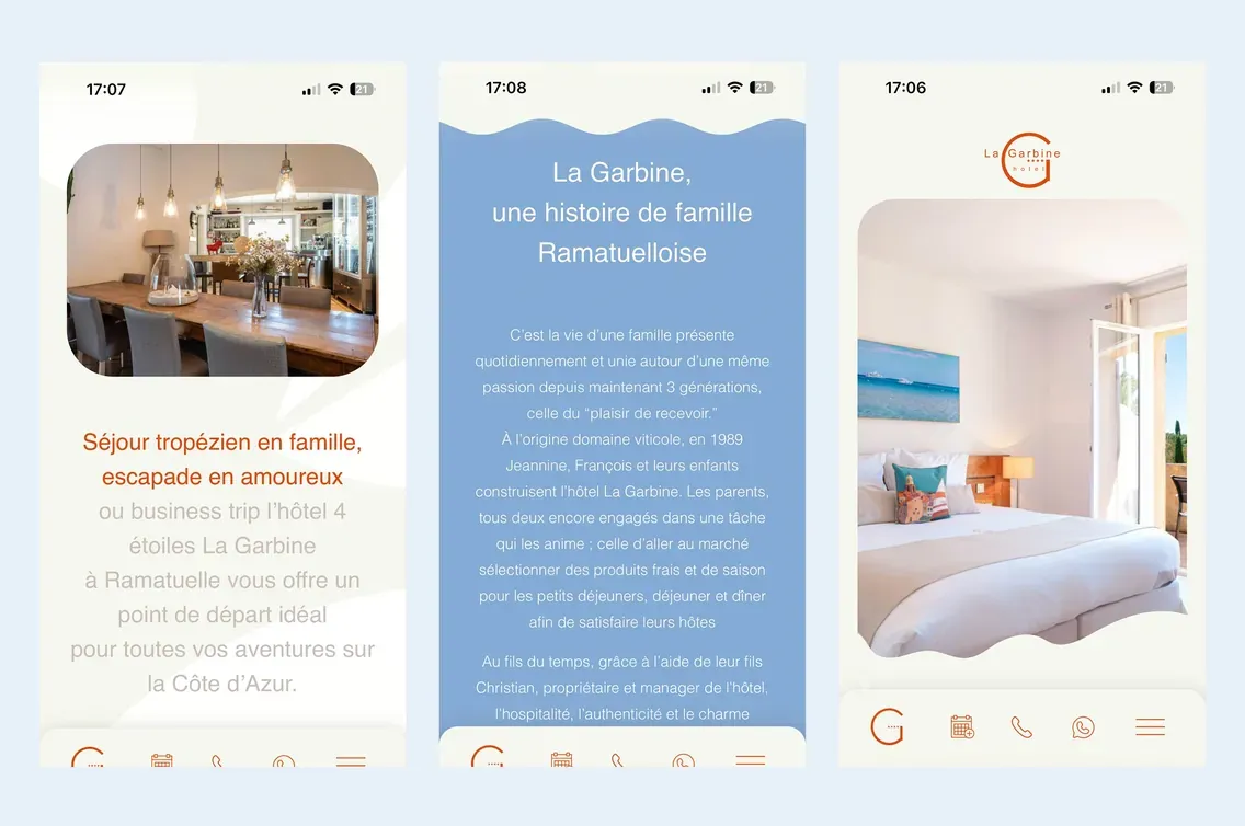 la garbine, pages du site