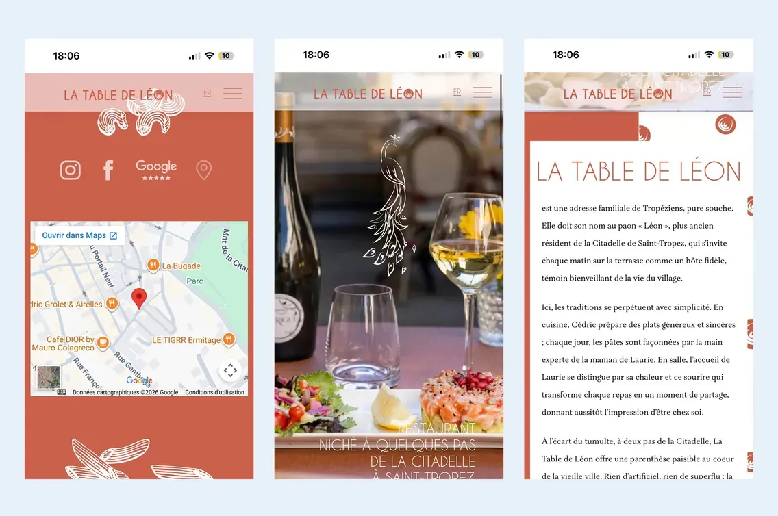 la table de léon, pages du site